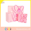 mini pink color cute rabbit paper gift bags for kids